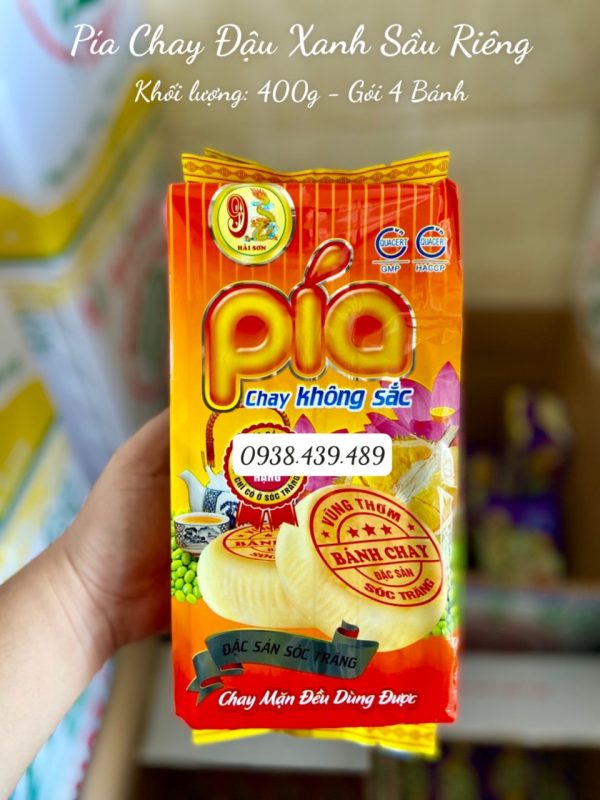 Bánh pía CHAY ĐẬU XANH sầu riêng Hải Sơn 400g [TÚI 4 BÁNH]