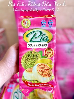 Bánh pía đậu xanh sầu riêng trứng muối Hải Sơn 540g [TÚI 4 BÁNH]