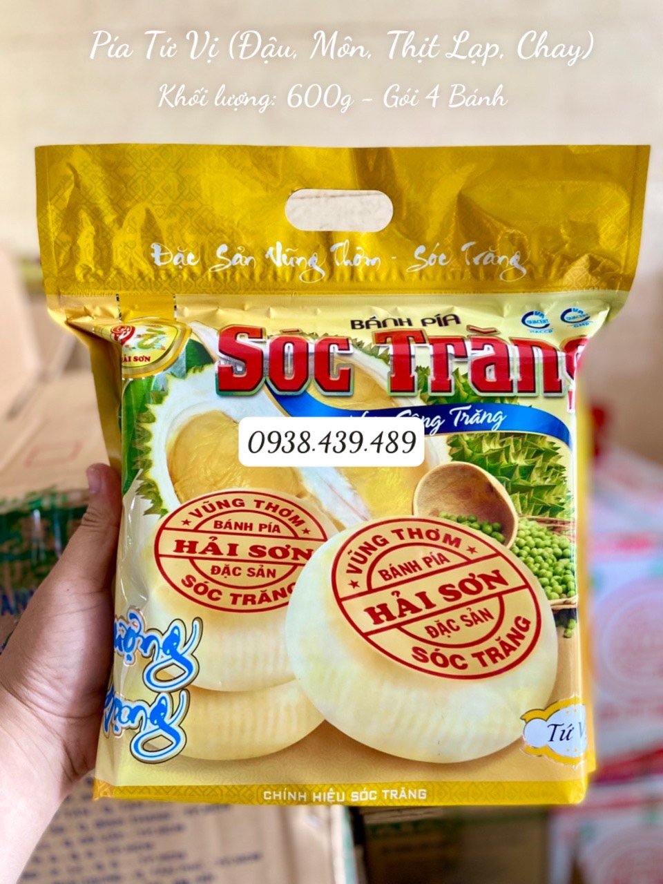 Bánh pía Hải Sơn thập cẩm 4 vị 600g [TÚI 4 BÁNH]